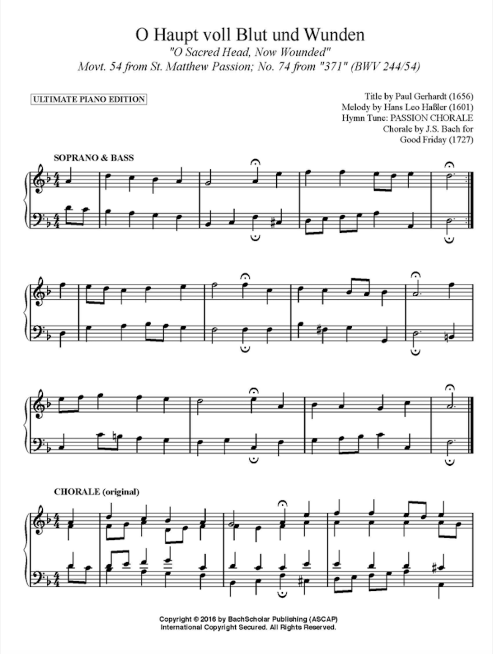 Free Bach Chorales — Shop (all categories) — BachScholar®
